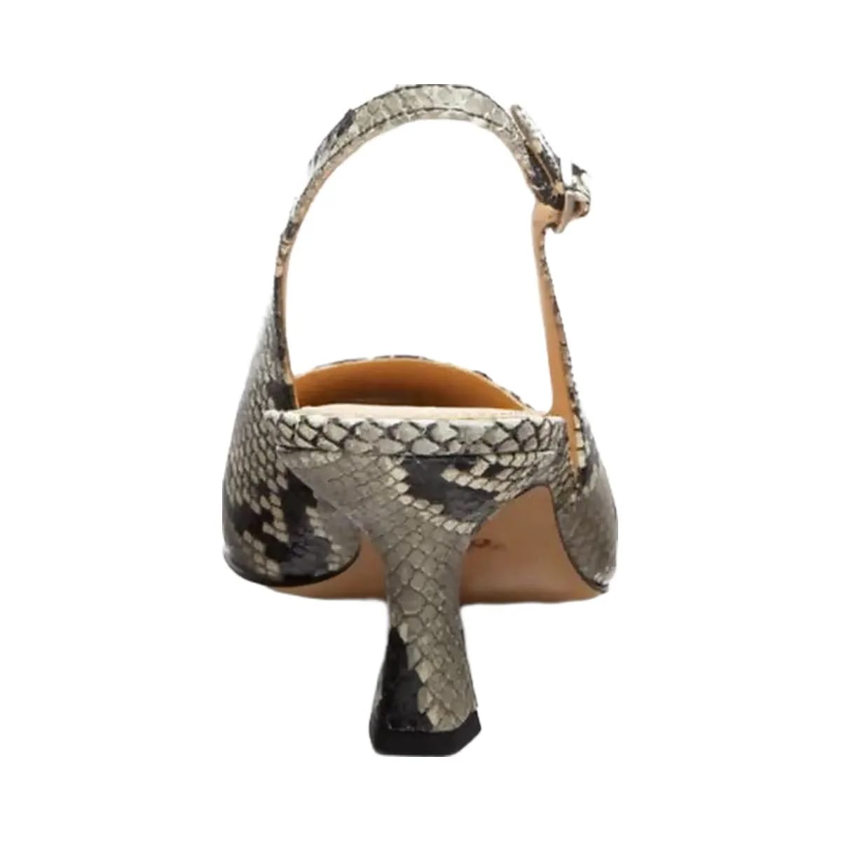 Coach Women's Slingback Heel With Snake Print Natural