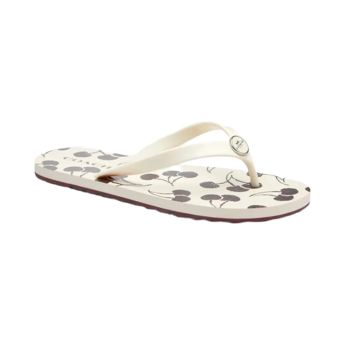 Coach Women's Zayn Flip Flop With Cherry Print Chalk Multi