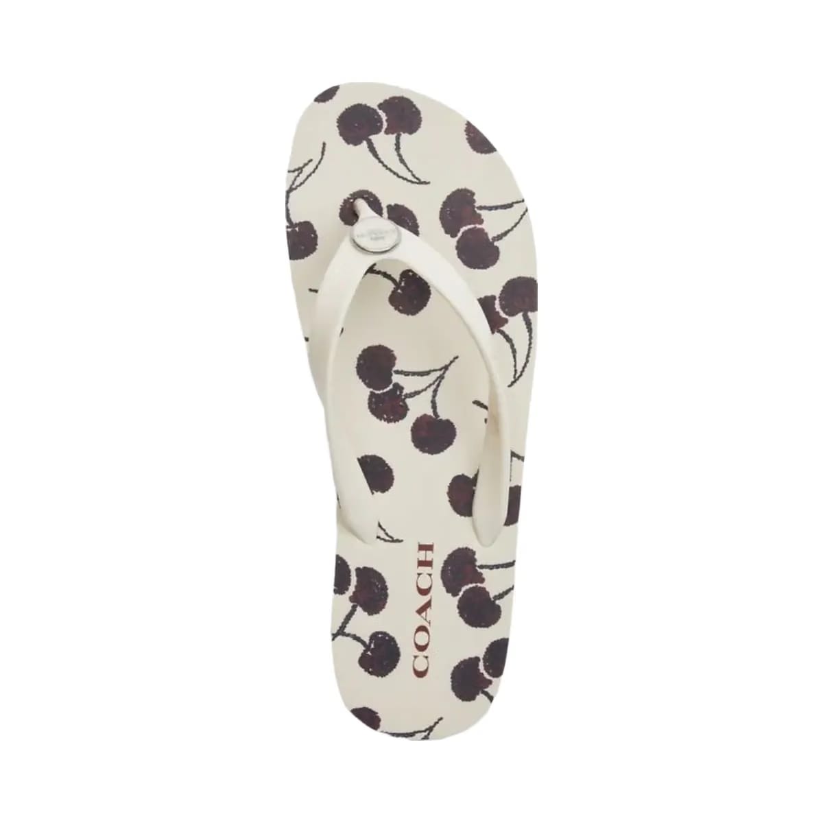 Coach Women's Zayn Flip Flop With Cherry Print Chalk Multi