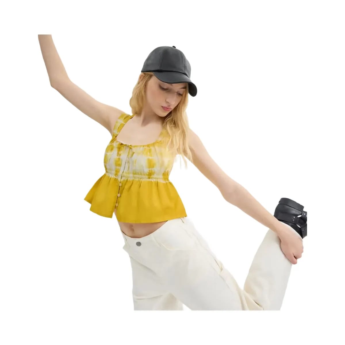 Coach Tie Dye Tank Top In Organic Cotton Yellow Multi