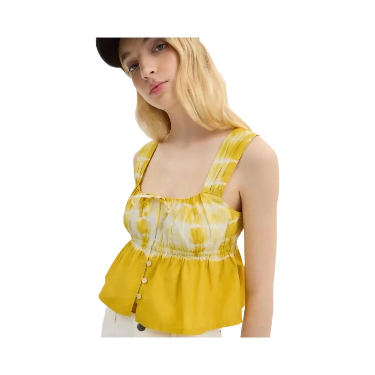Coach Tie Dye Tank Top In Organic Cotton Yellow Multi