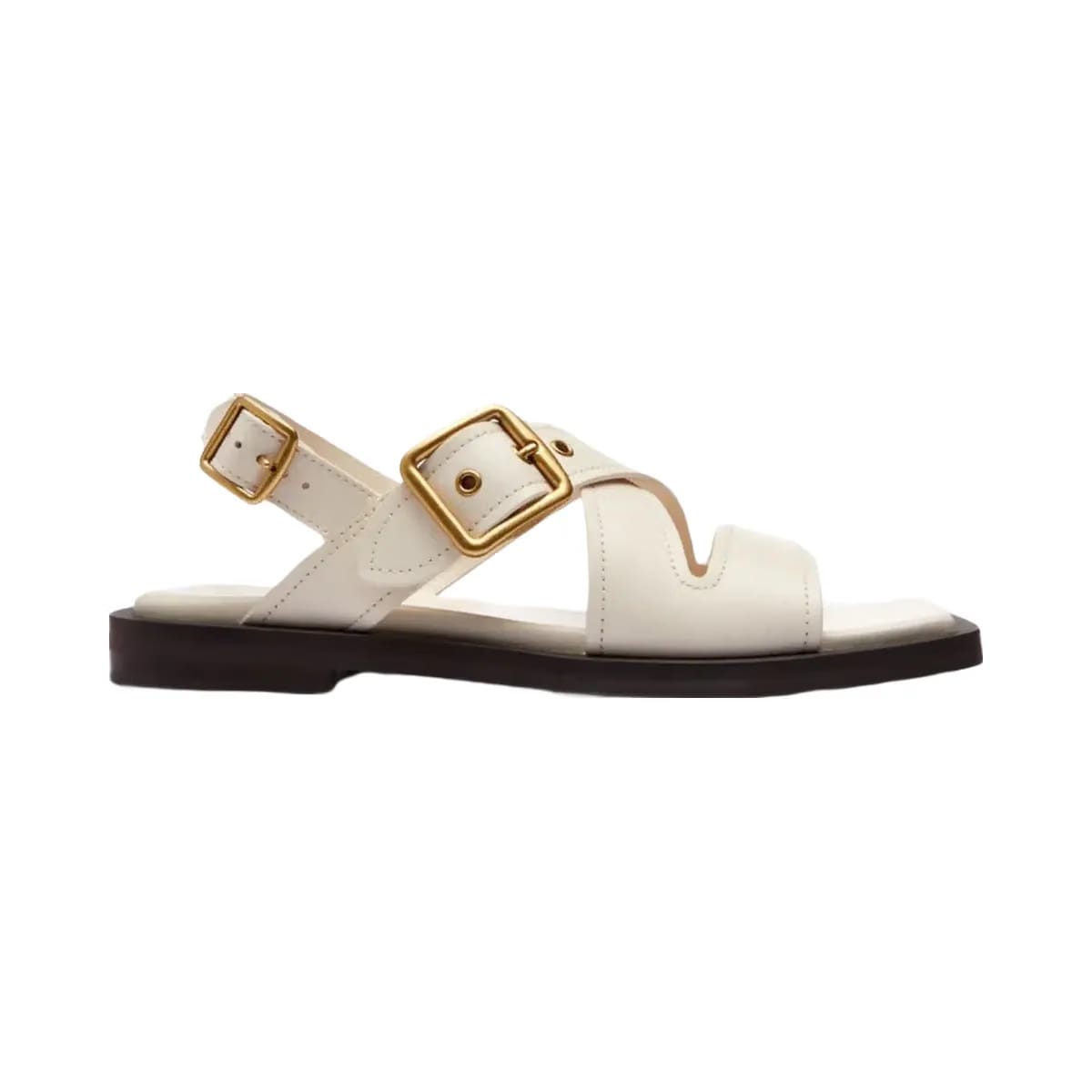 Coach Women's Archival Buckle Flat Sandal Chalk