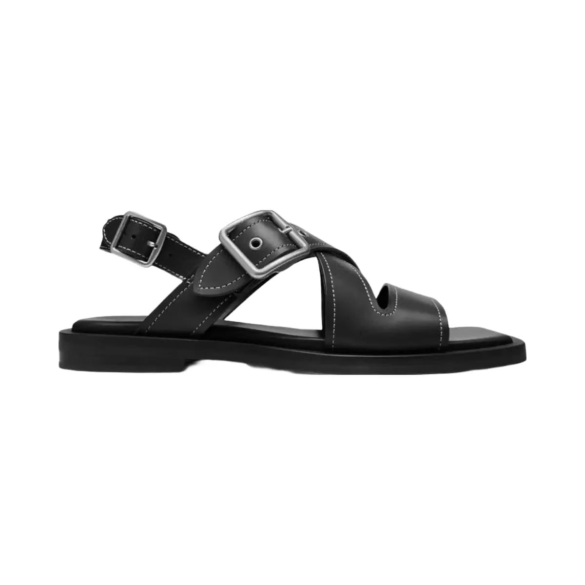 Coach Women's Archival Buckle Flat Sandal Black