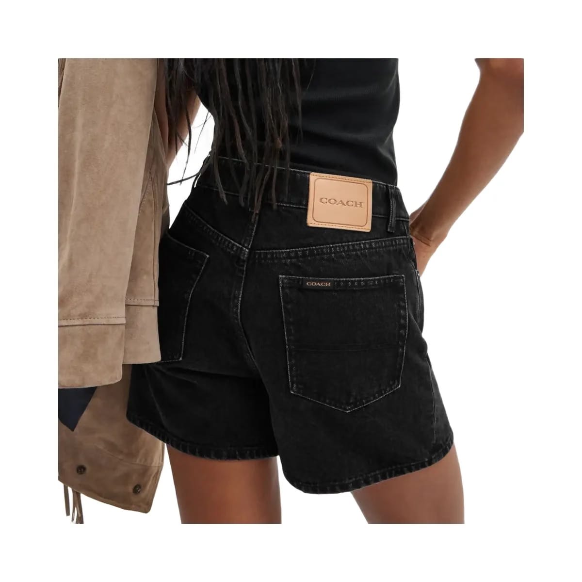 Coach Denim Shorts In Organic Cotton Black
