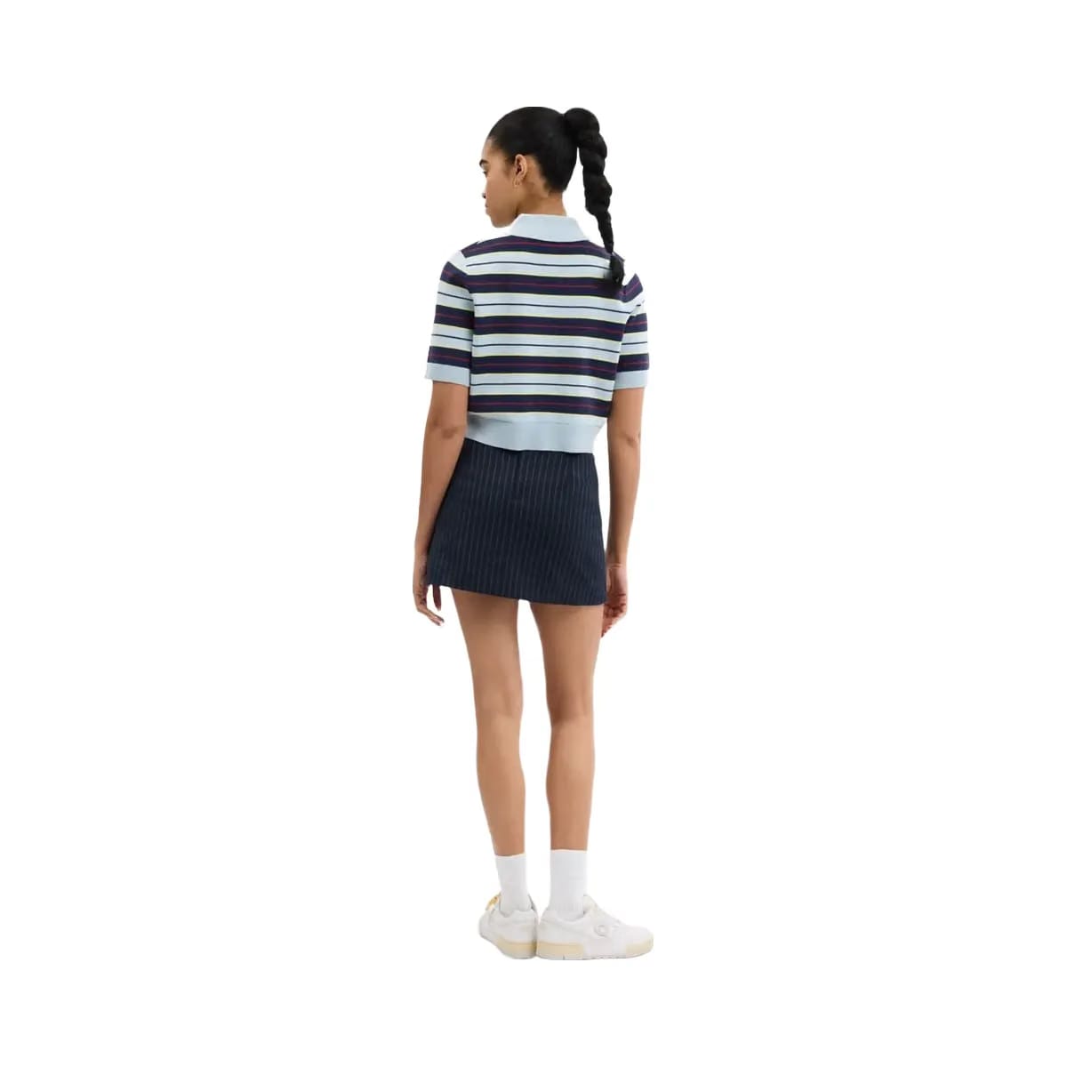 Coach Heritage C Tailored Mini Skirt White Navy