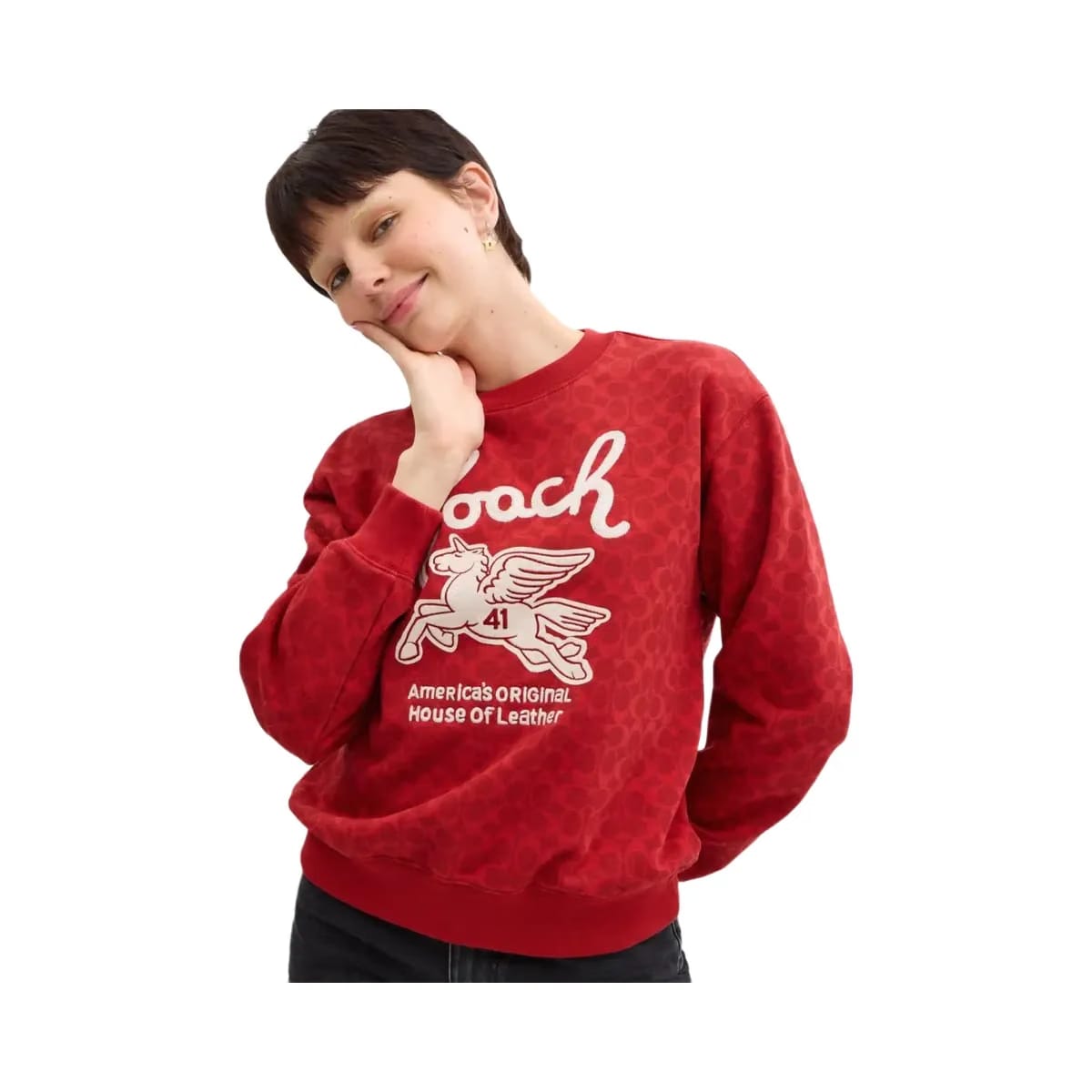 Coach Signature Pegasus Sweatshirt Red Signature