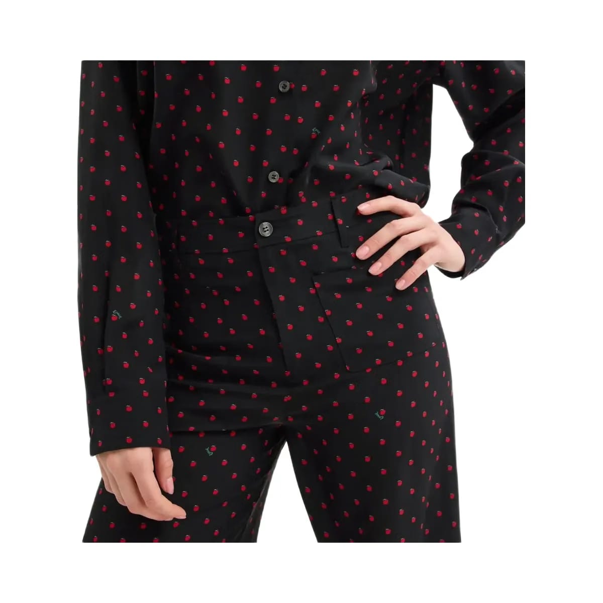Coach Apple Dot Pants Black Red