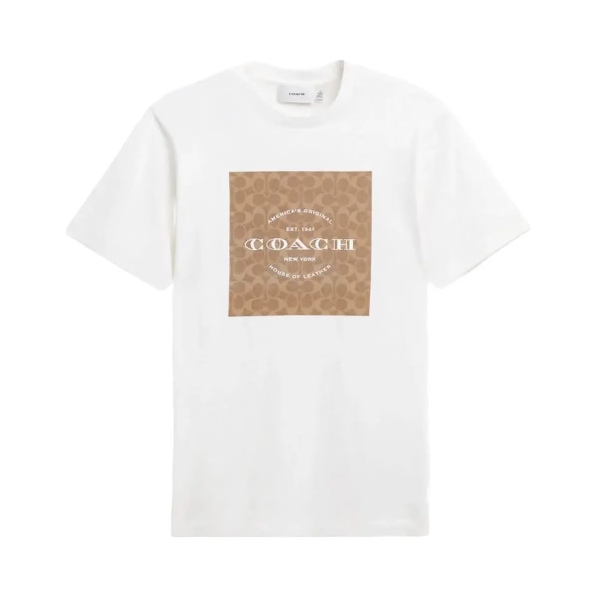 Coach Signature Square T-Shirt In Organic Cotton White