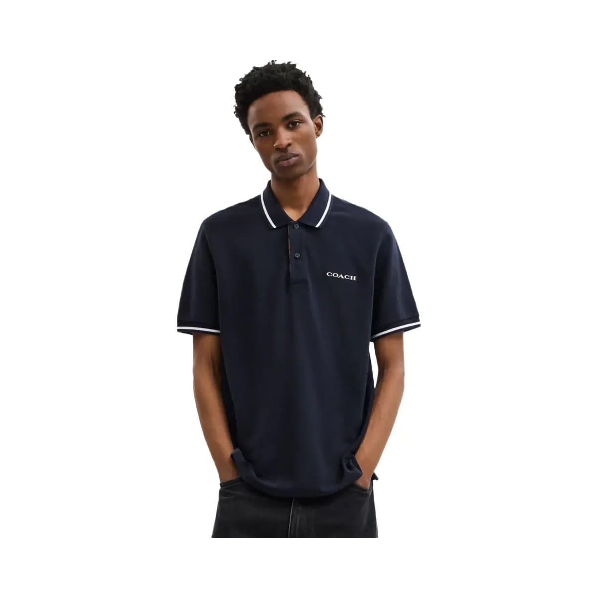 Coach Signature Trim Polo Navy