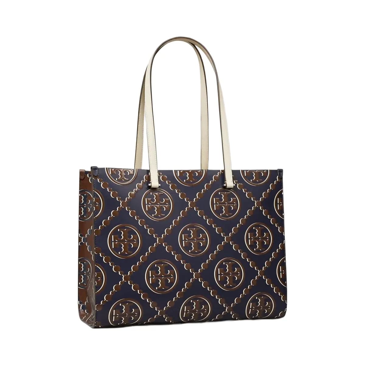 Tory Burch T Monogram Contrast Embossed Tote Tory Navy / John Coco