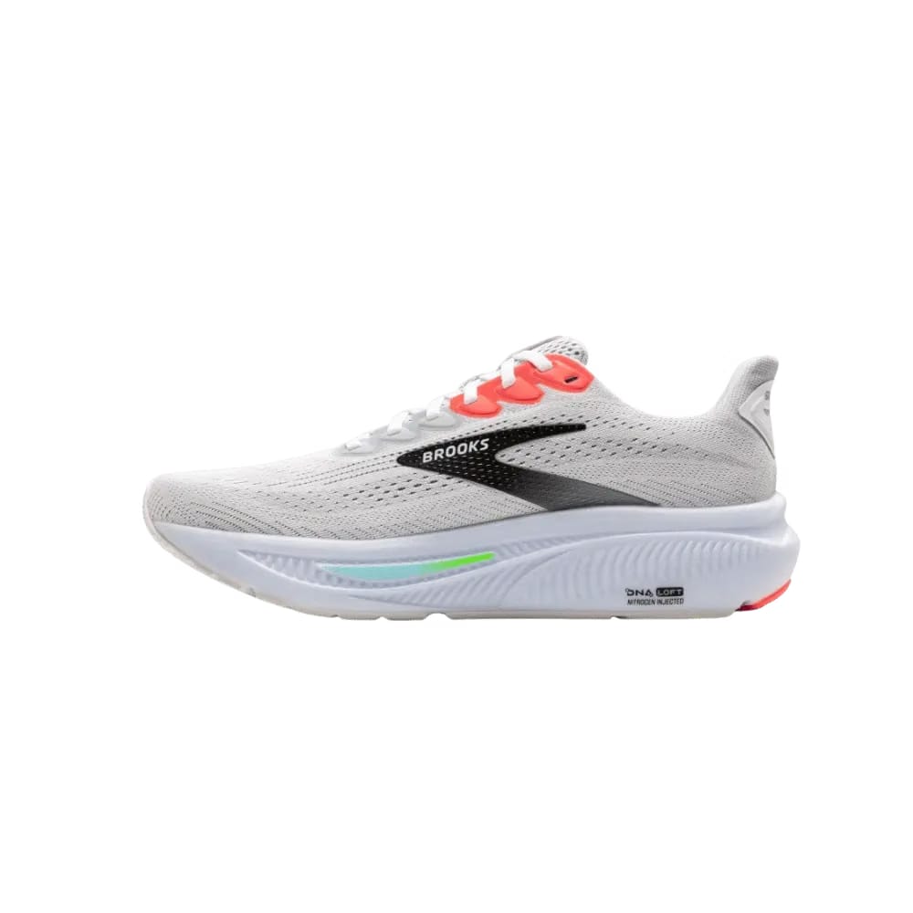 Brooks Ghost 17 White Pink Clay Gecko