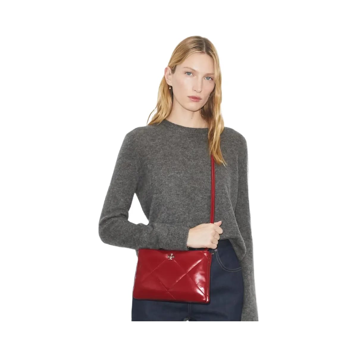 Tory Burch Kira Diamond Quilt Crossbody Bag Red