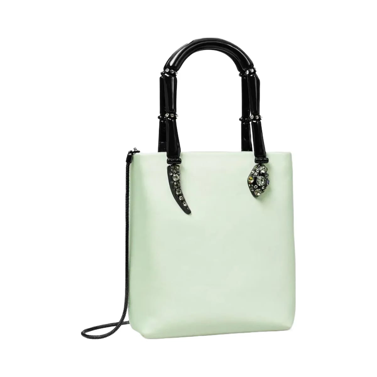 Tory Burch Mini Satin Snake Handle Tote Mint