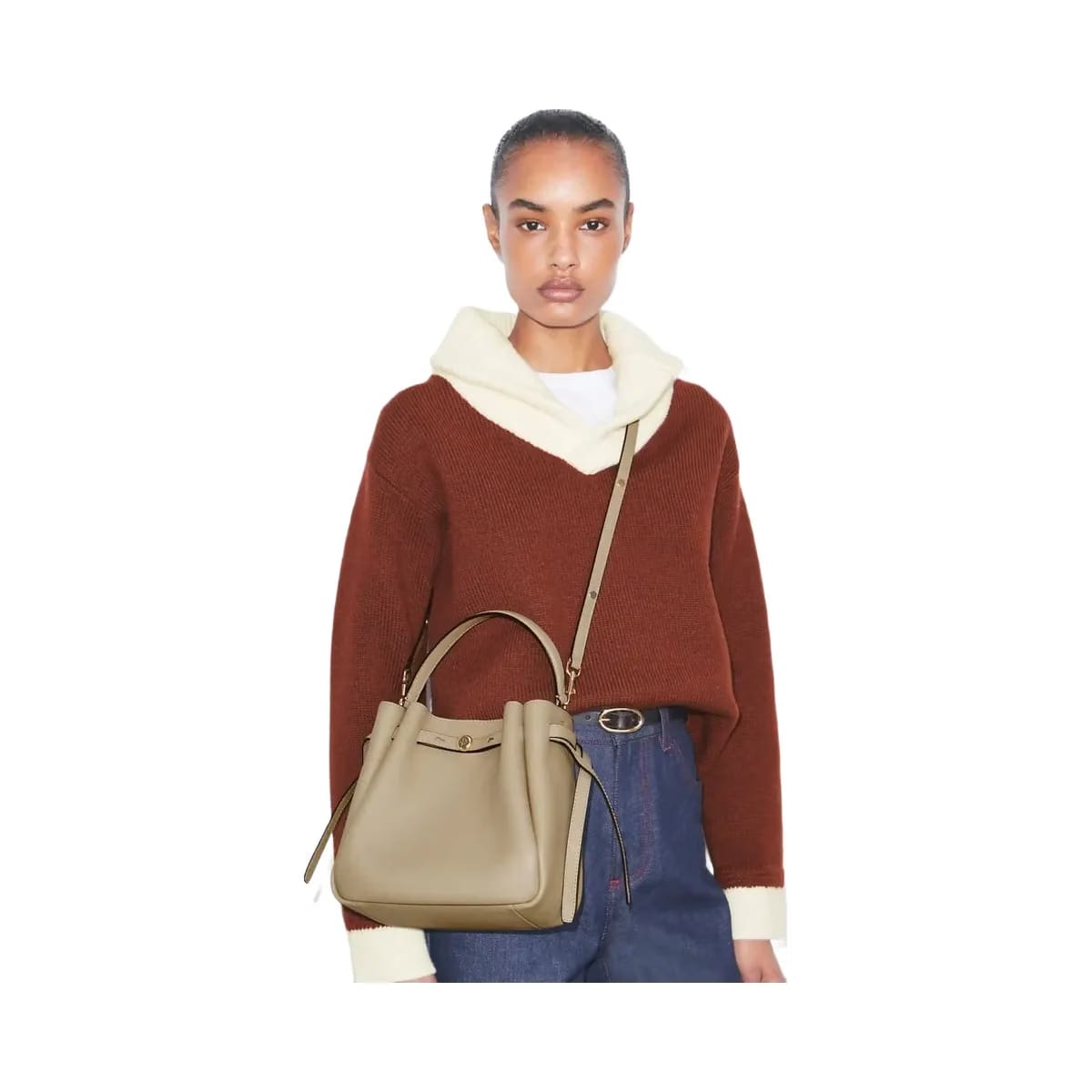 Tory Burch Romy Bucket Bag Soft Cement