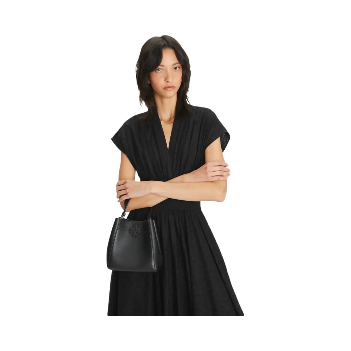 Tory Burch Small McGraw Bucket Bag Black