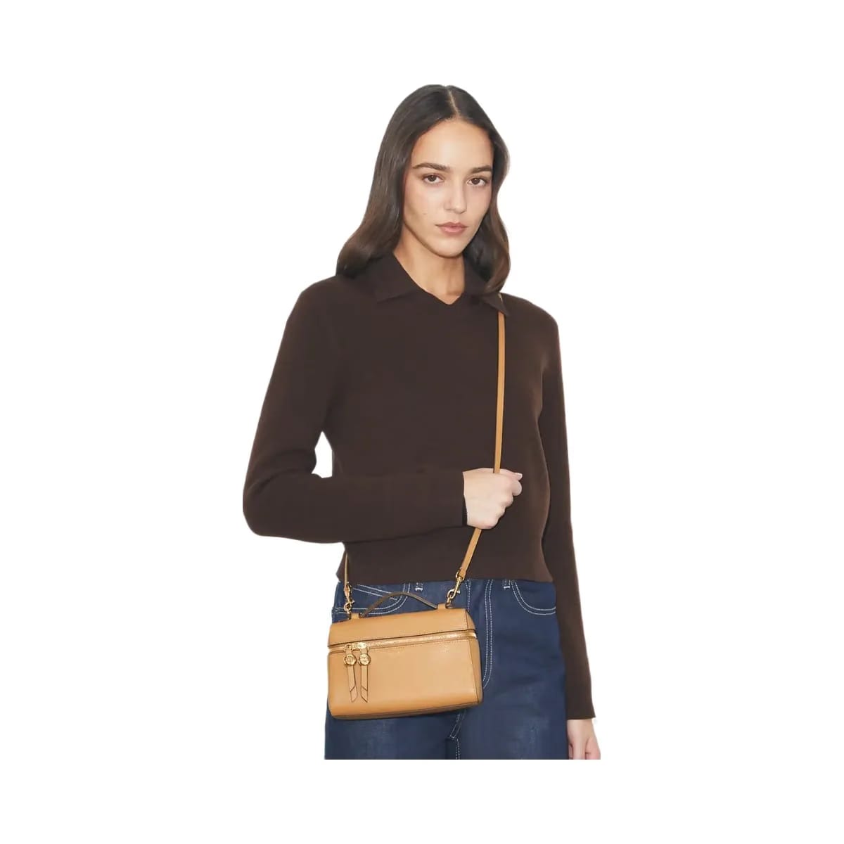Tory Burch Slim Romy Top Handle Bag Tiramisu