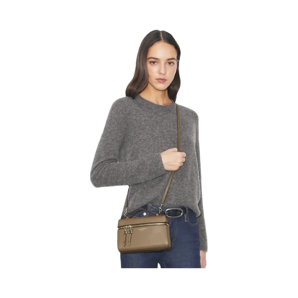 Tory Burch Slim Romy Top Handle Bag Wild Mushroom