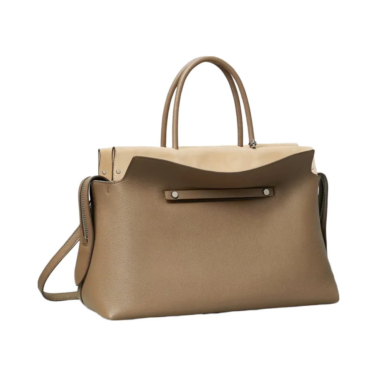 Tory Burch Large Mercer Pebbled Satchel Wild Mushroom