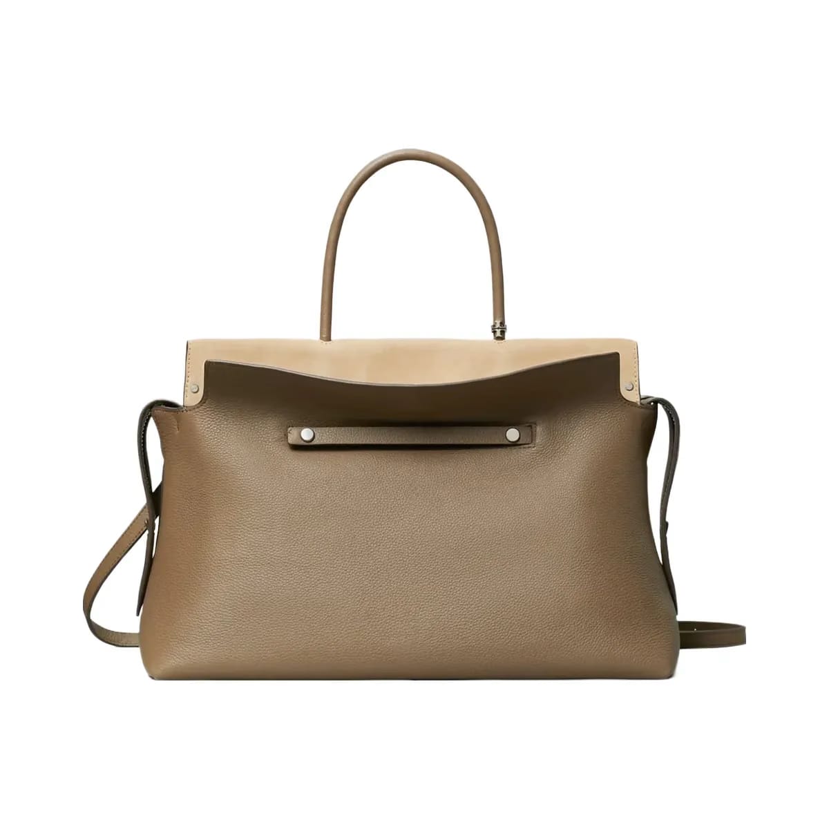 Tory Burch Large Mercer Pebbled Satchel Wild Mushroom