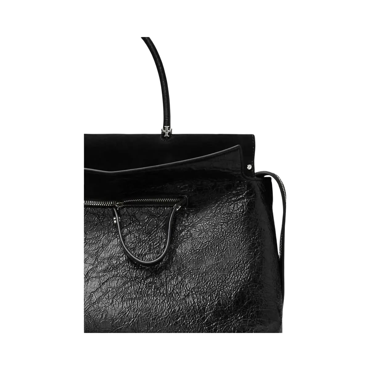 Tory Burch Large Mercer Distressed Satchel Black