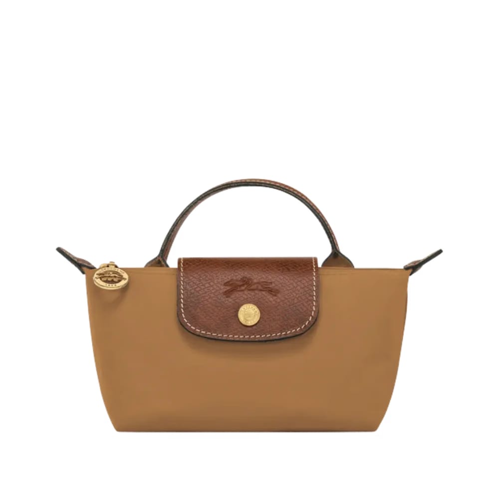 Longchamp Le Pliage Original Pouch with handle Fawn - Recycled canvas