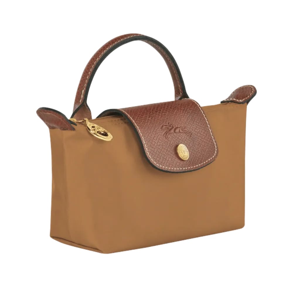 Longchamp Le Pliage Original Pouch with handle Fawn - Recycled canvas