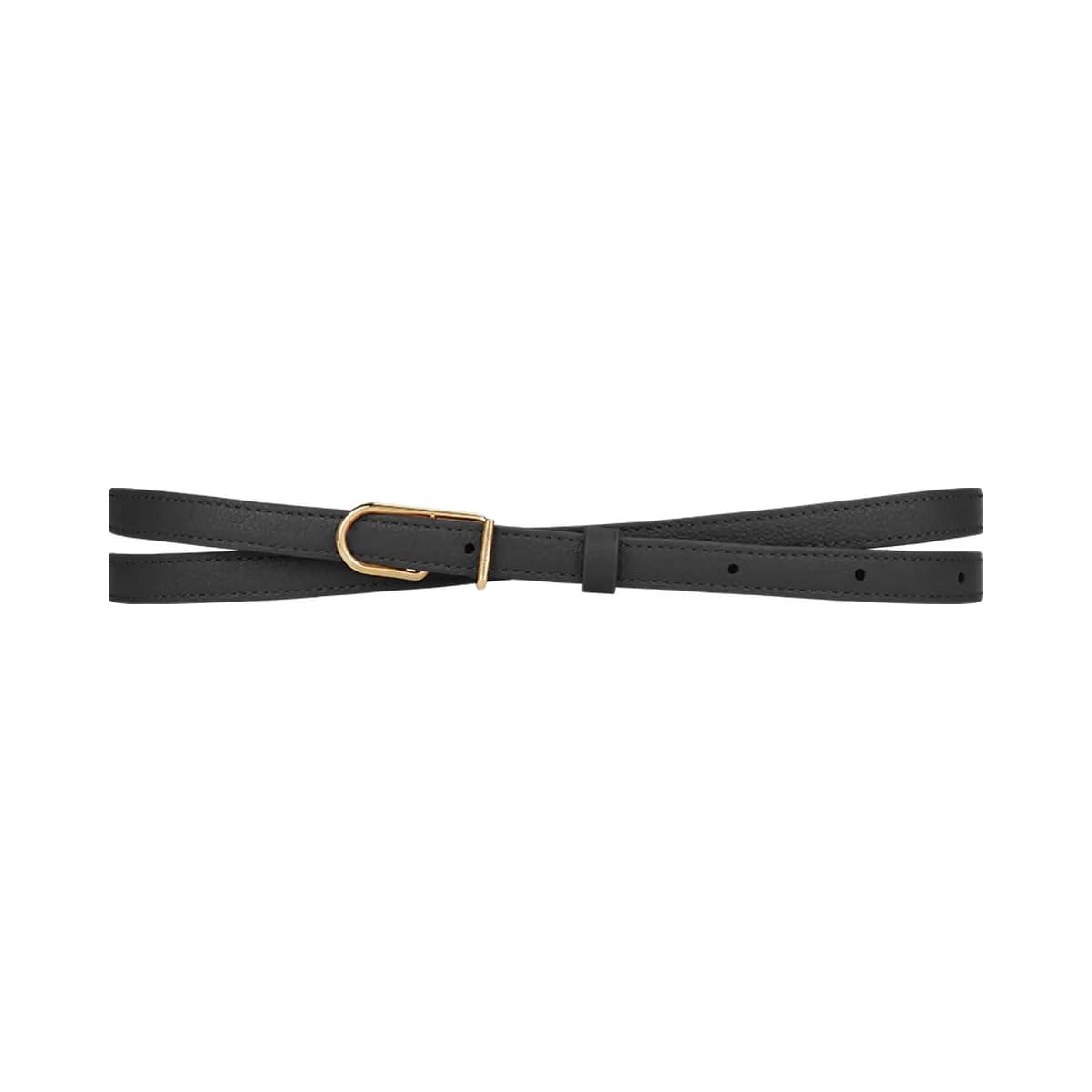 Polene Thin Umi Belt Textured Black
