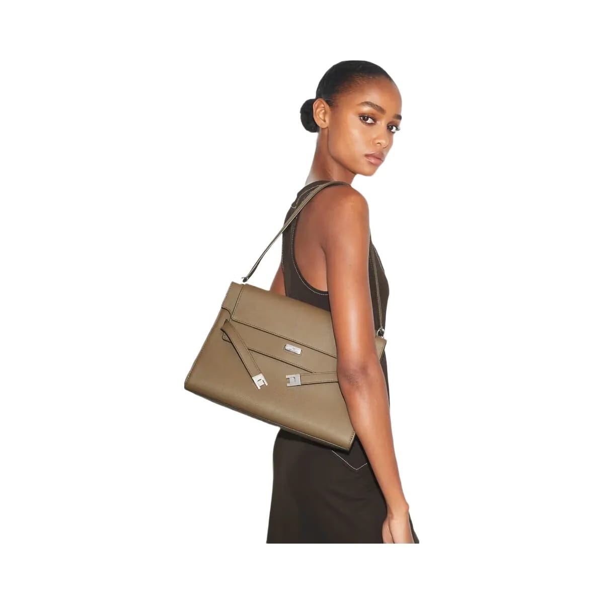 Tory Burch Large Lee Radziwill Shoulder Bag Wild Mushroom