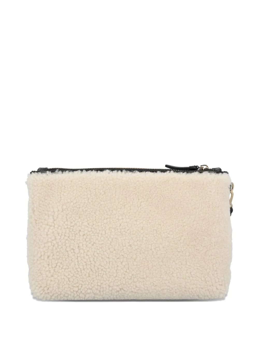 shearling clutch bag