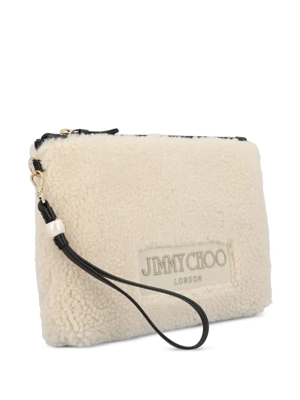 shearling clutch bag