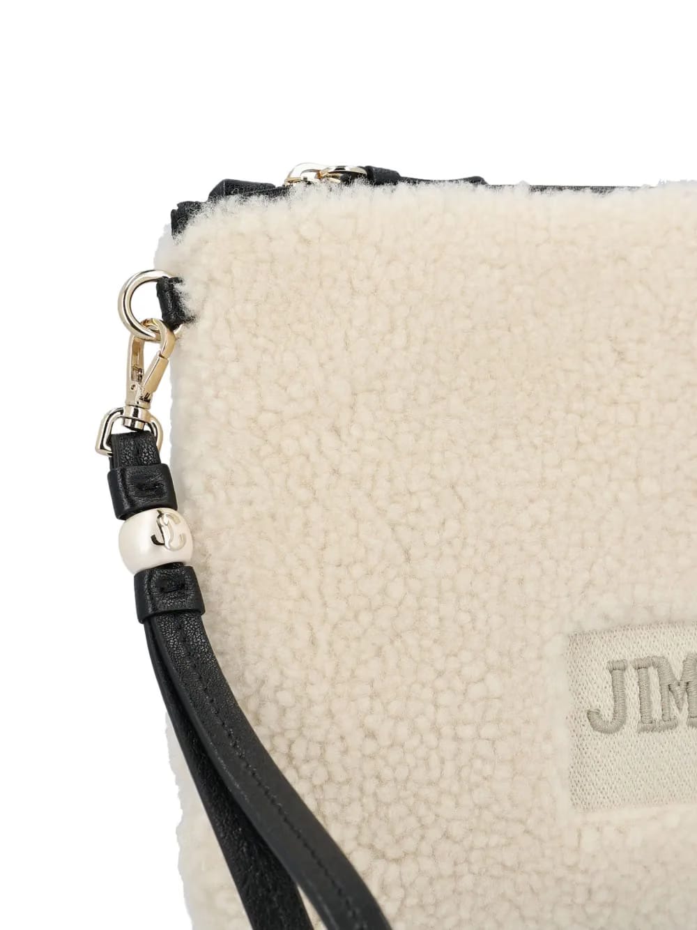 shearling clutch bag