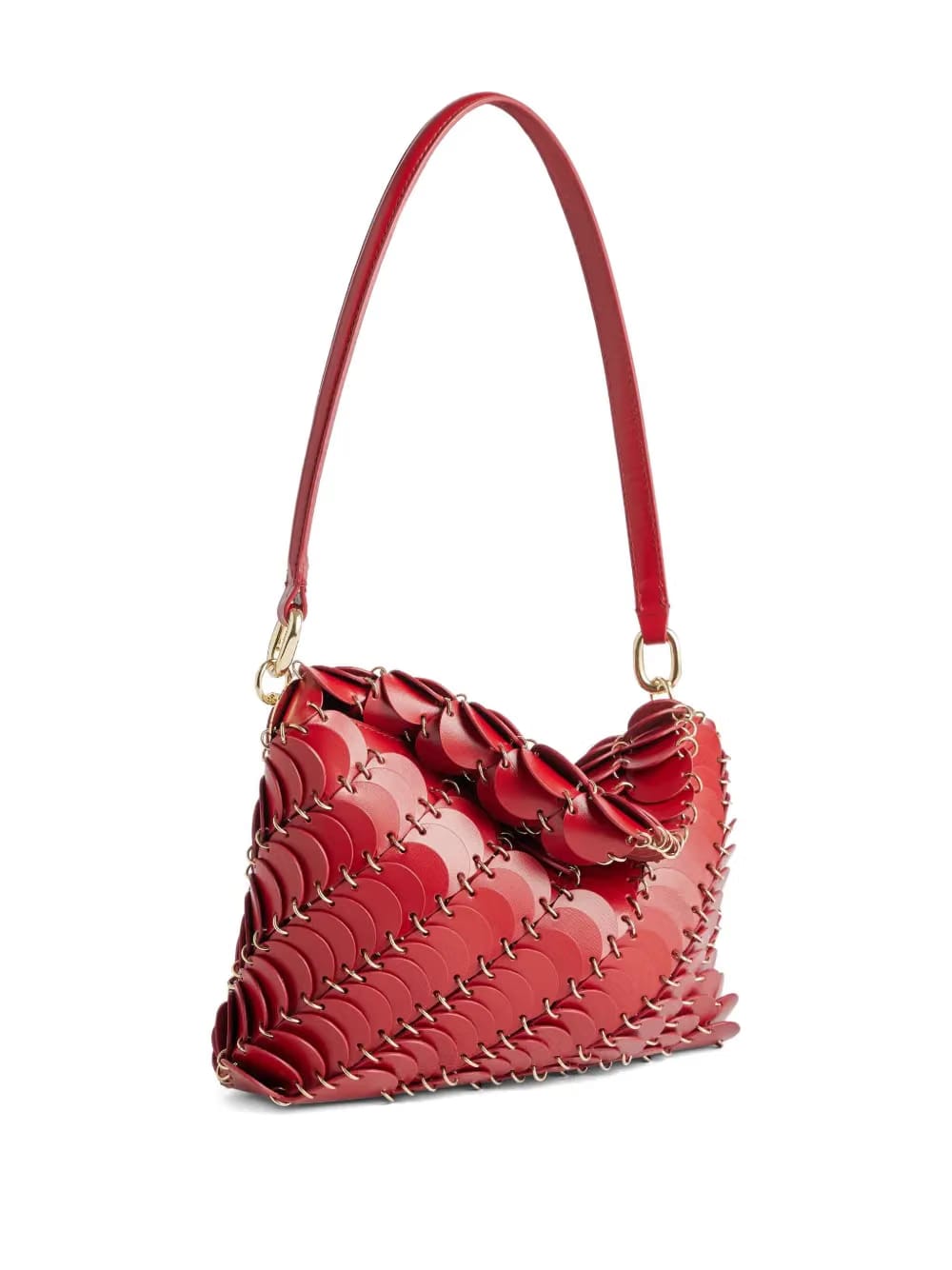 scale-pattern leather shoulder bag