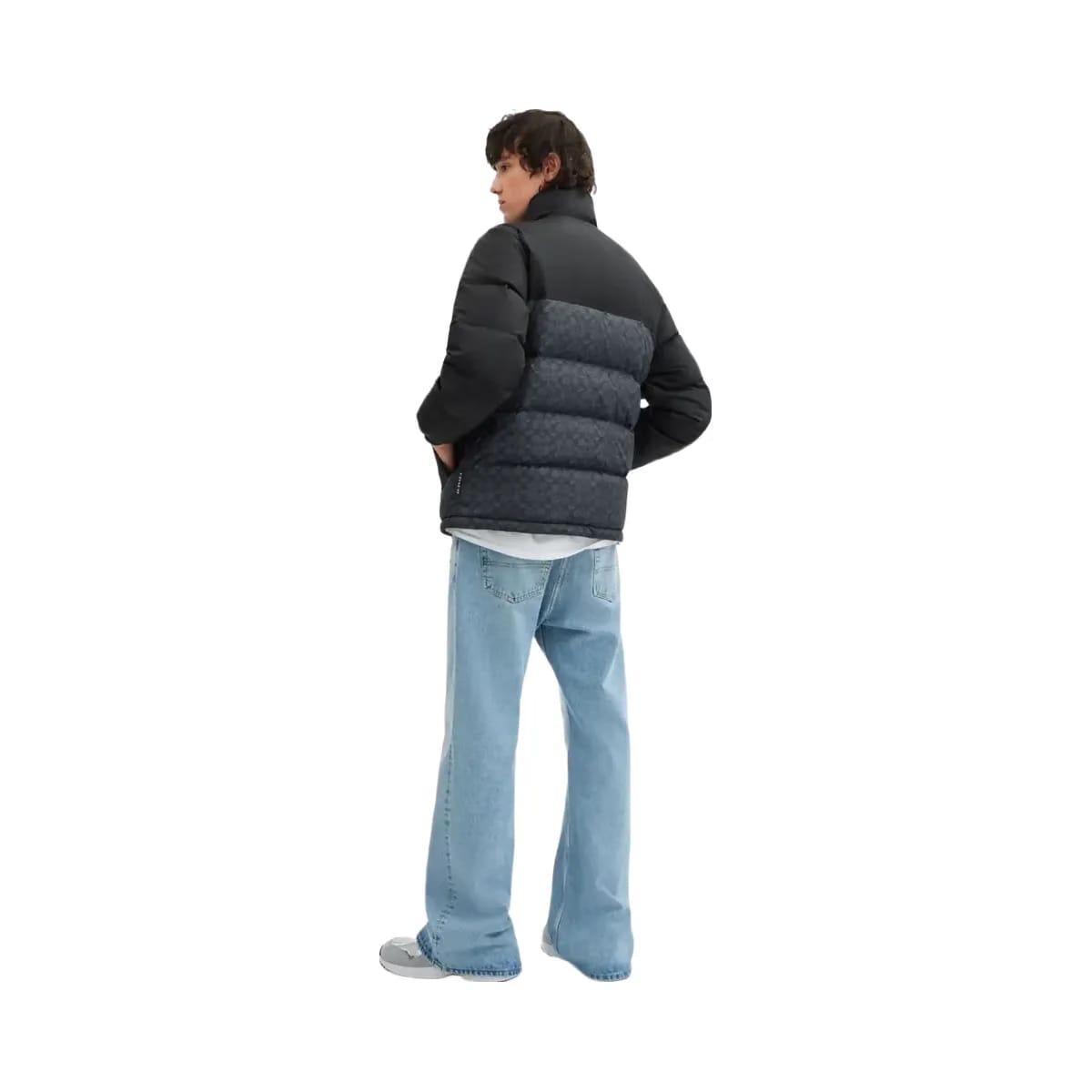 Coach Signature Down Jacket In Recycled Polyester Charcoal Signature