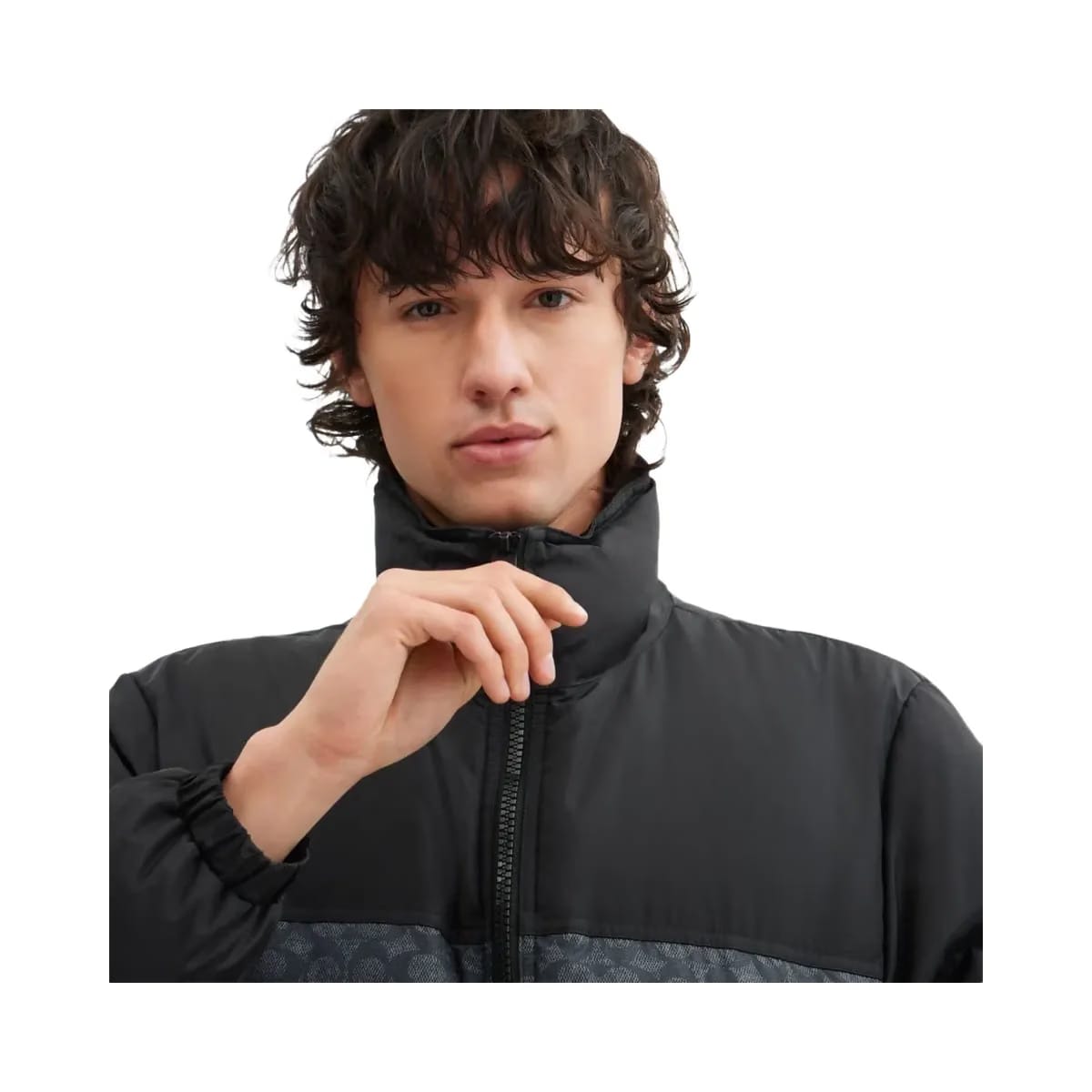 Coach Signature Down Jacket In Recycled Polyester Charcoal Signature