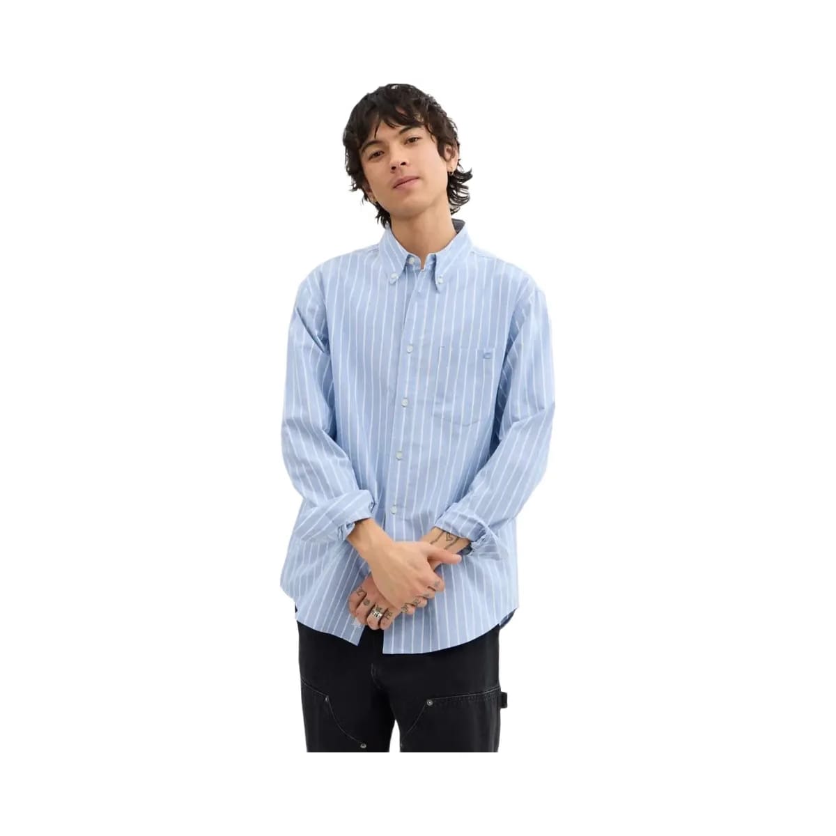Coach Long Sleeve Button Down Shirt Blue Multi