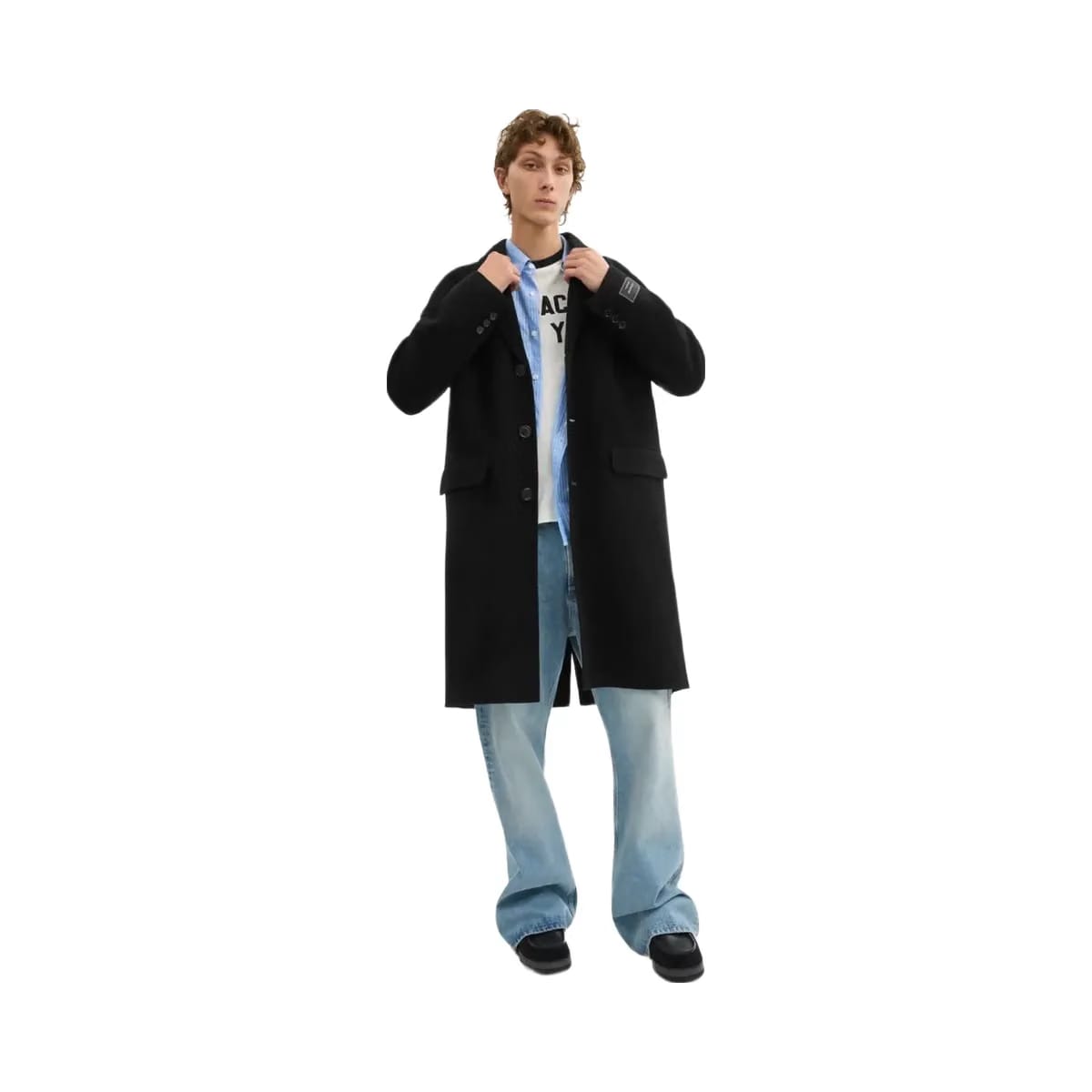 Coach Double Faced Wool Coat Black