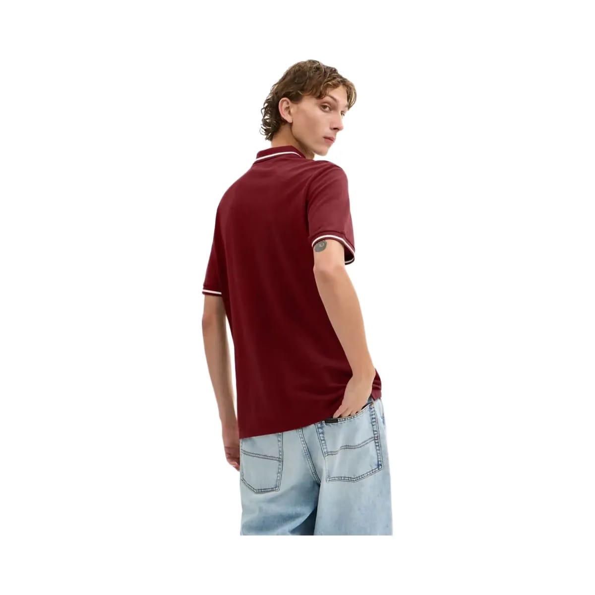 Coach Signature Trim Polo In Regenerative Cotton Syrah