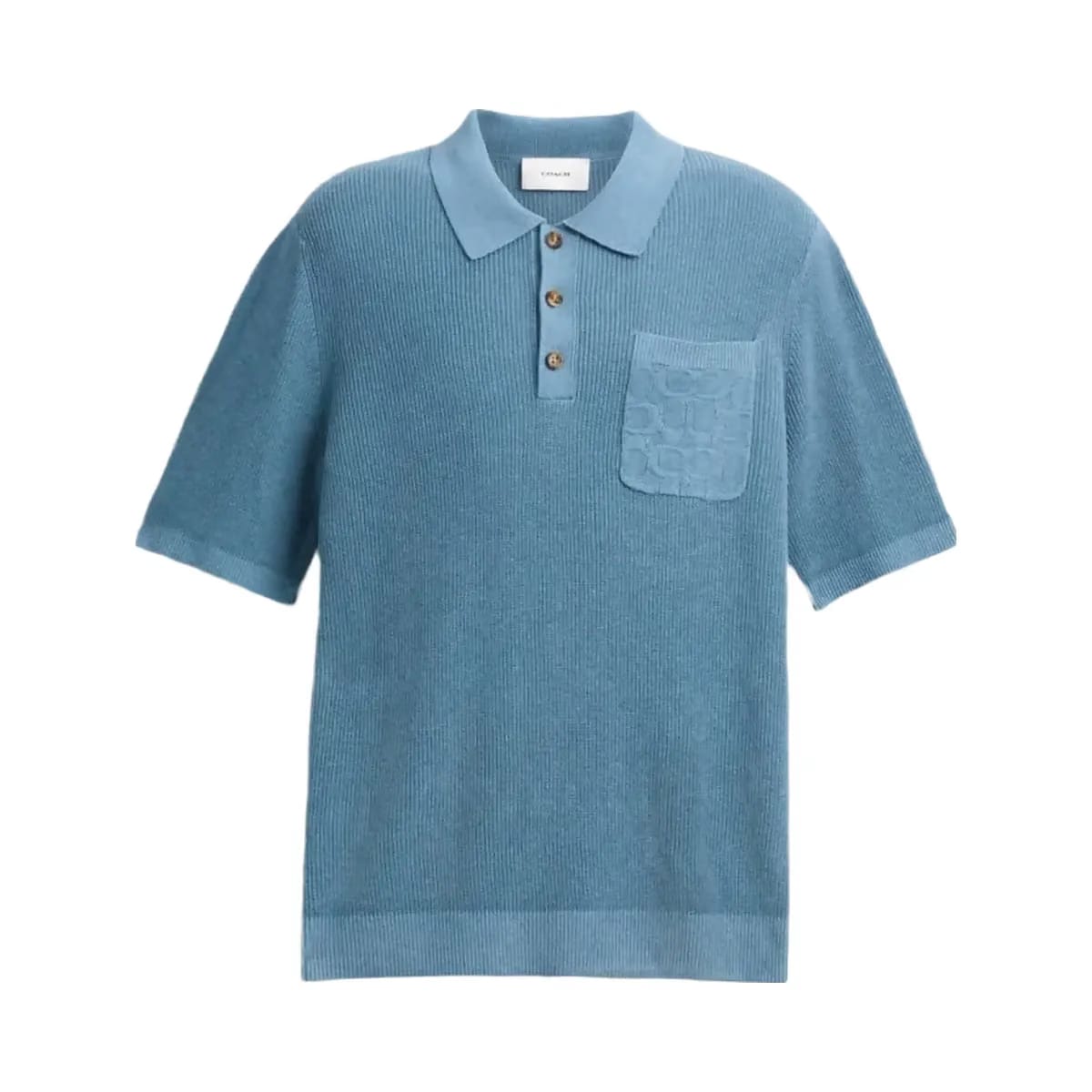 Coach Knit Polo Washed Blue