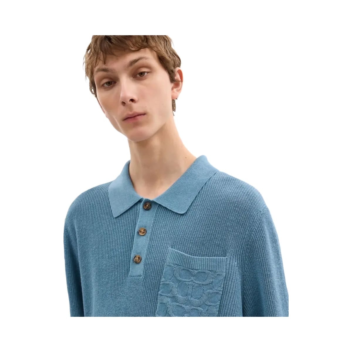 Coach Knit Polo Washed Blue
