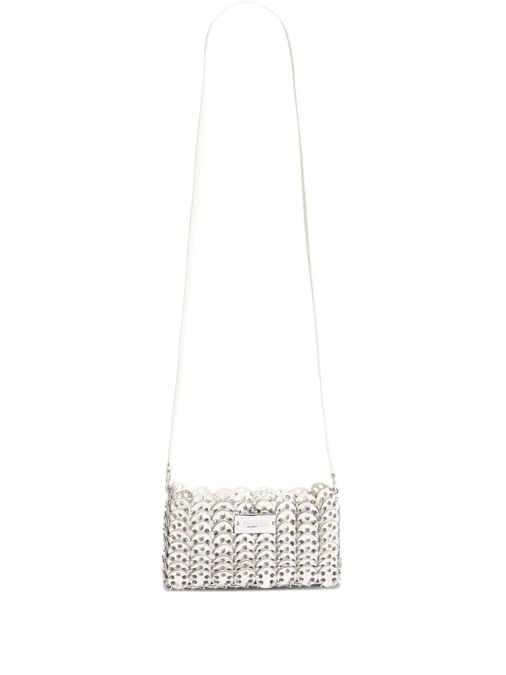 1969 metallic-link leather cross body bag
