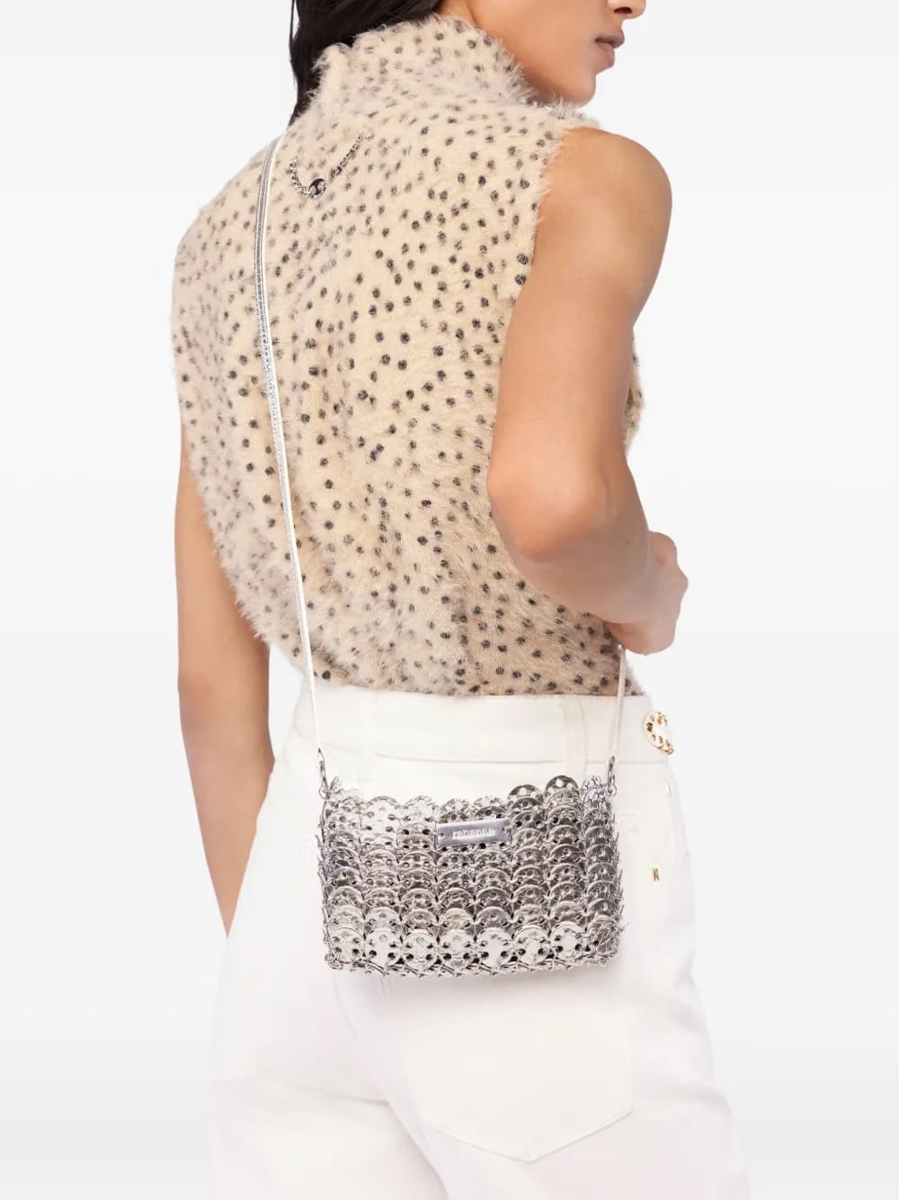 1969 metallic-link leather cross body bag