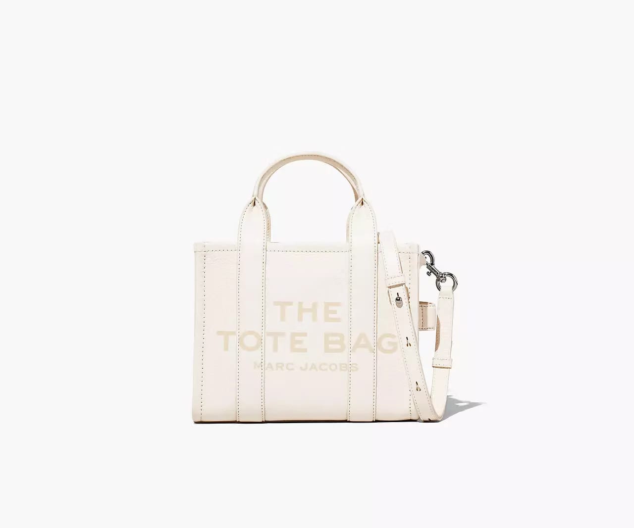 Marc Jacobs The Leather Small Tote Bag 'Cotton/Silver'