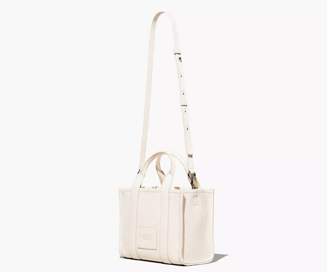 Marc Jacobs The Leather Small Tote Bag 'Cotton/Silver'