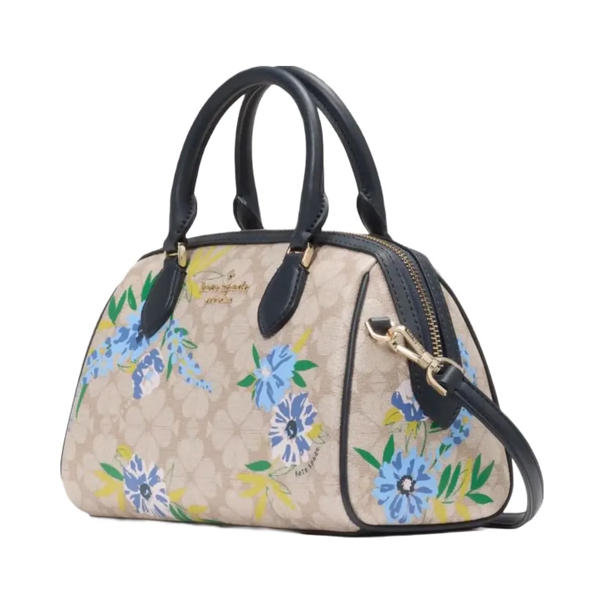 Kate Spade Flower Floral Small Dolly Duffle Blazer Blue Multi
