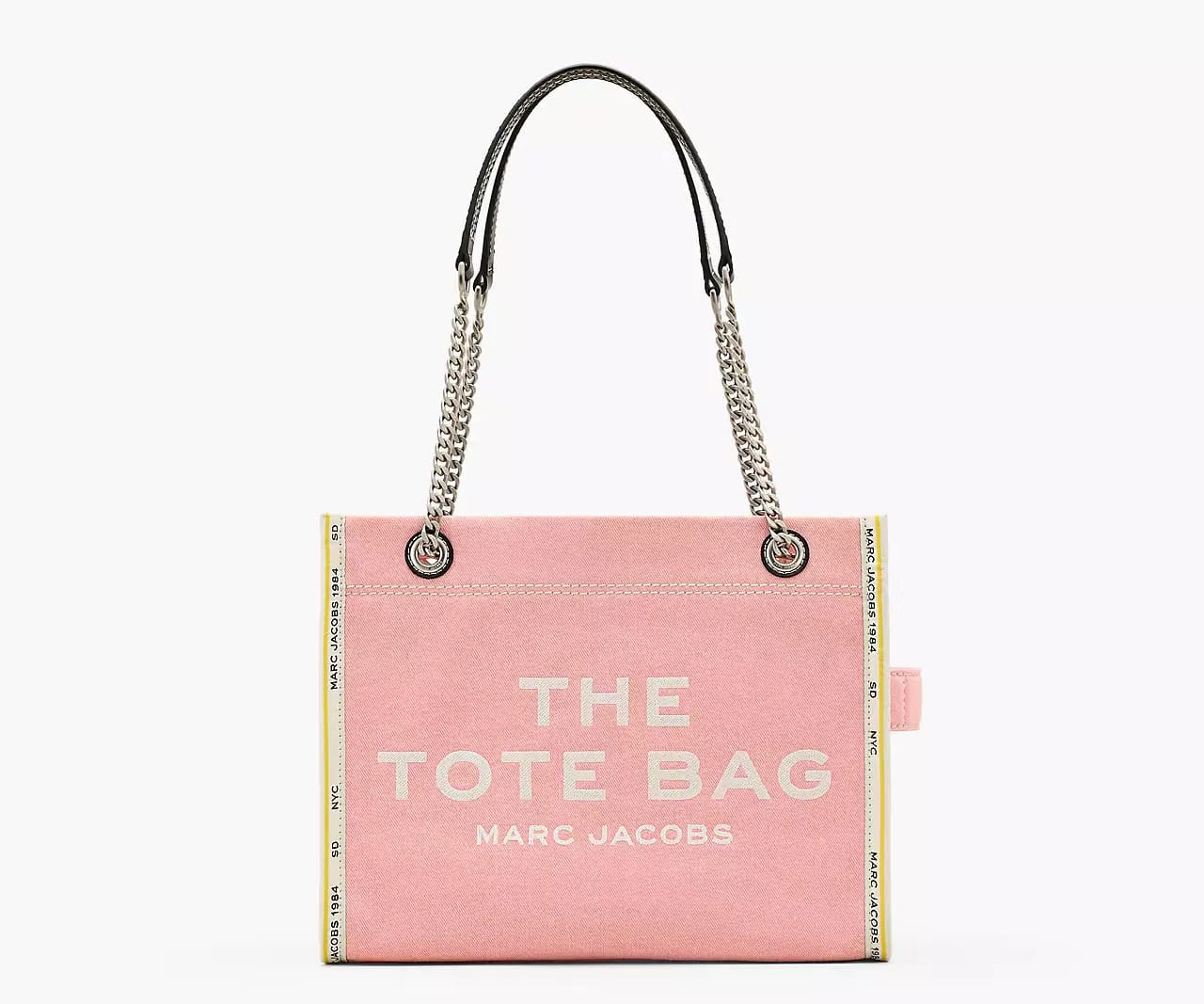 Marc Jacobs The Denim Chain Medium Tote Bag 'Ribbon Pink'