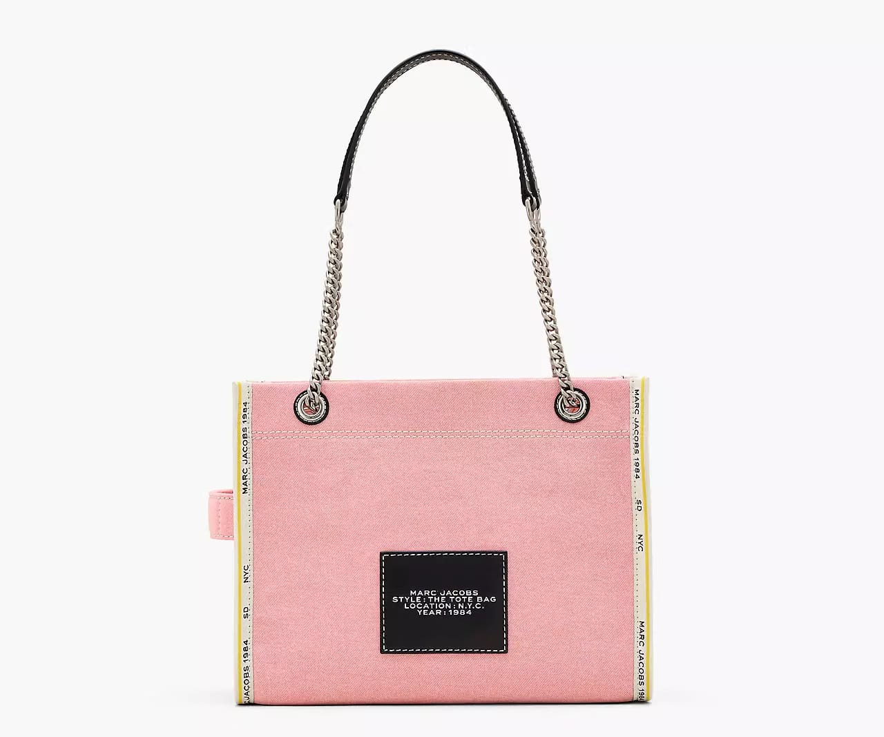 Marc Jacobs The Denim Chain Medium Tote Bag 'Ribbon Pink'