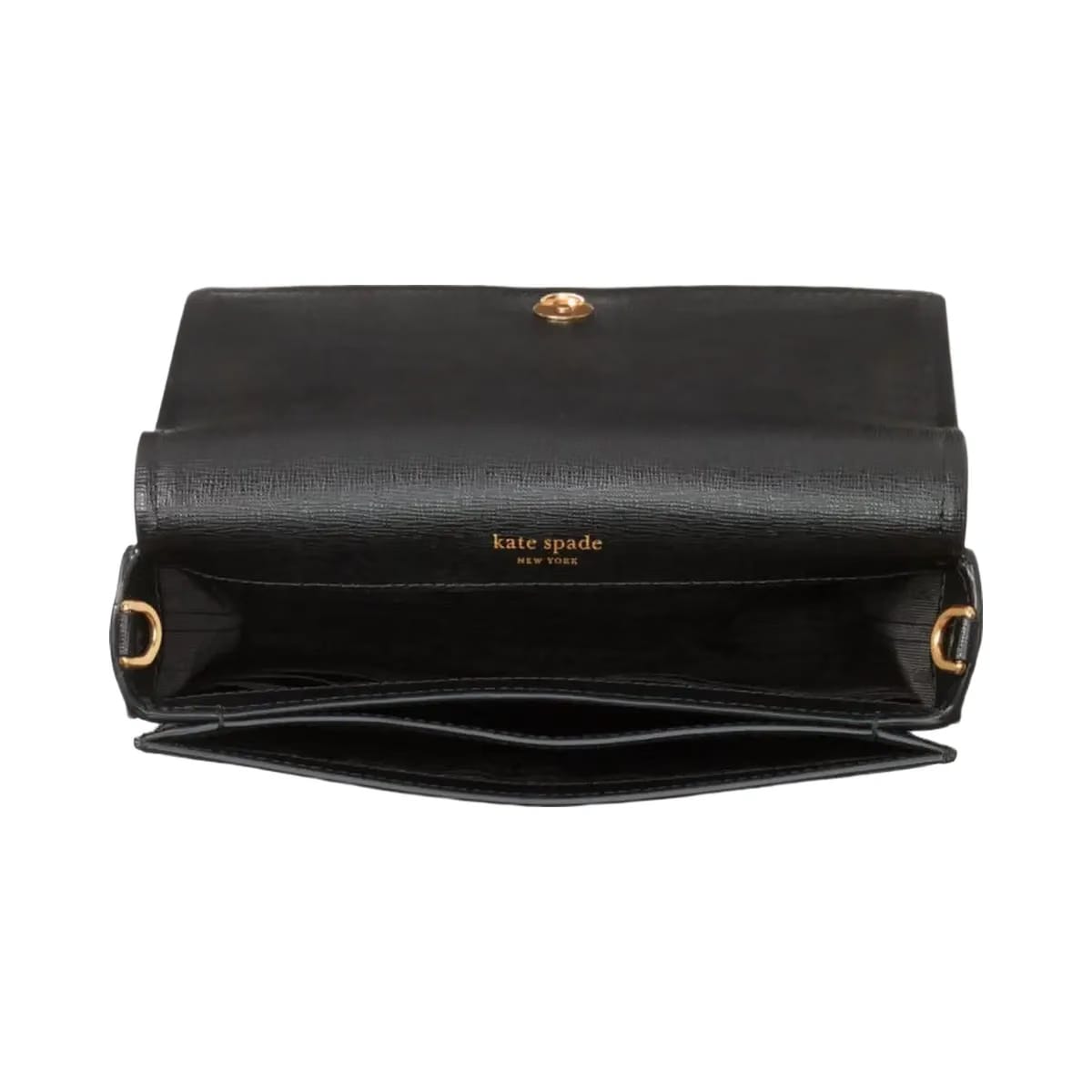 Kate Spade Morgan Bow Embellished Flap Chain Wallet Black