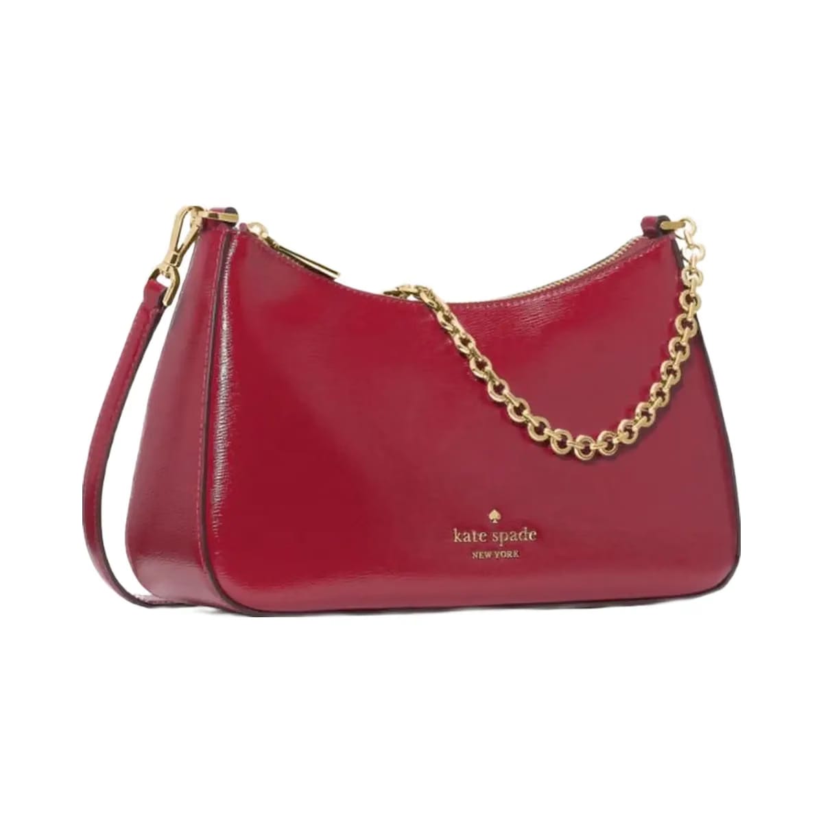 Kate Spade Margot Textured Patent Leather Convertible Crossbody Red Jam
