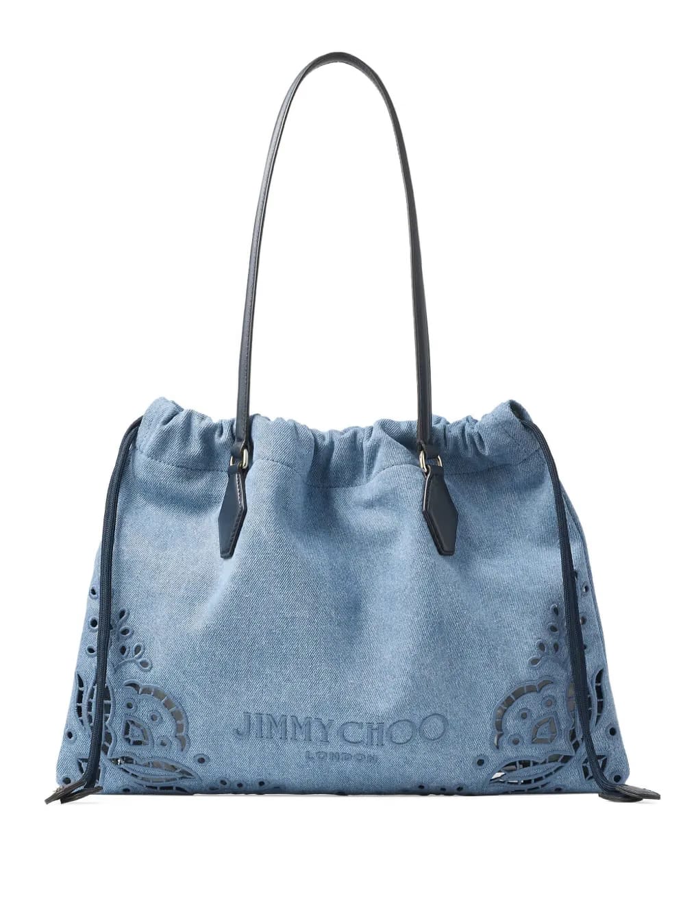 laser-cut drawstring shoulder bag