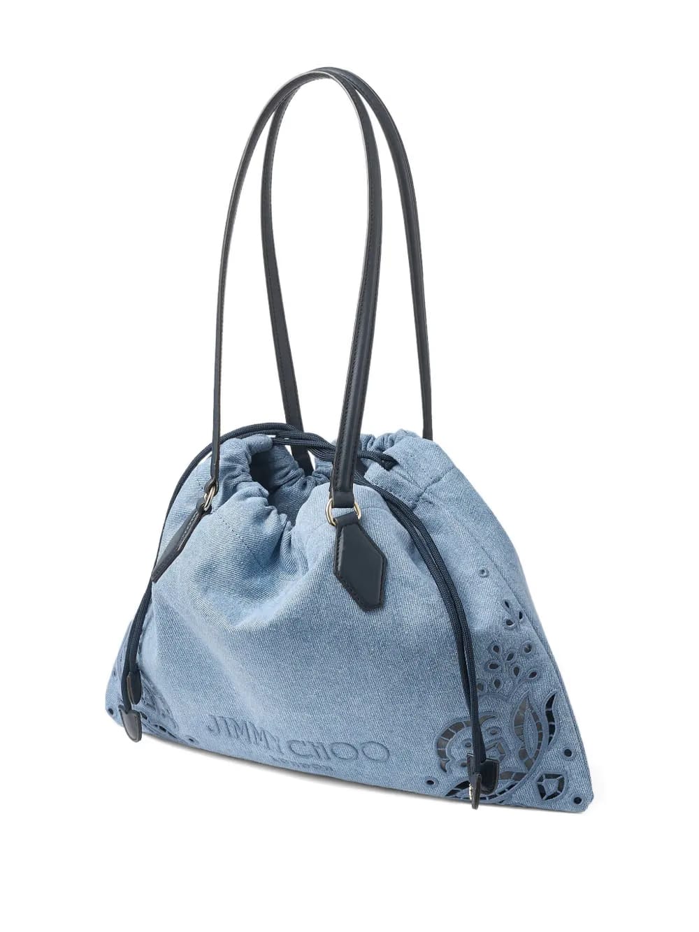 laser-cut drawstring shoulder bag